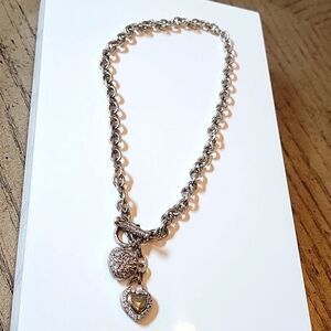 Cute silver heart chain necklace 🤍